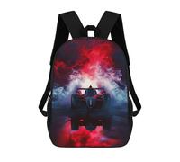 sinyumoney Racing Car in Flames Mochila Escolar De 17 Pulgadas Para Adolescentes, Con Estampado 3D, Ajustable Y Con Bolsillos, Ideal Para Niños, Niñas Y Estudiantes.