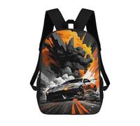 sinyumoney Racing Car with Explosion Background Mochila Infantil Para Niñas, Mochila Escolar 3D, Mochila Para Niños Pequeños, Mochila Informal De Día, Mochila Escolar De Moda 17inch