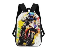 sinyumoney Racing Spirit Motorcycle Artwork -1 Mochila Escolar Impresa En 3D Mochila Escolar De Moda Para Niños Mochilas Para Niños Estudiantes De Secundaria 17inch