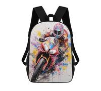 sinyumoney Racing Spirit Motorcycle Artwork Mochila Escolar Impresa En 3D Para Niños Y Niñas, Mochila Para Portátil Para Niños/estudiantes/adultos 17inch