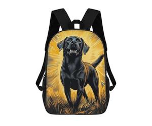 sinyumoney Radiant Black Labrador Portrait Mochila Escolar Ligera Para Aeropuerto, Estudiantes Universitarios, Niñas, Niños Y Adolescentes 17inch