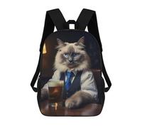 sinyumoney Ragdoll Cat in The Pub Mochila Escolar De Moda Para Estudiantes, Adecuada Para Niños Y Niñas, Mochila Informal Para Viajes Al Aire Libre, Esencial Para El Día A Día 17inch
