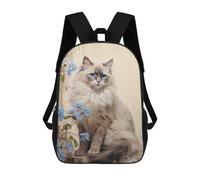 sinyumoney Ragdoll Cat Portrait Mochila Impermeable Para Ordenador Portátil Para Campus, Actividades Al Aire Libre, Viajes Y Deportes 17inch