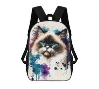 sinyumoney Ragdoll Cat Watercolor Mochilas Informales Para Niños, Mochila Escolar Para Adolescentes, Niñas Y Niños, Mochilas Para Libros 17inch