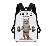 sinyumoney Ragdoll Cat Weightlifting Mochila Escolar Impresa En 3D Para Niños, Mochila Escolar Informal De Moda Para Viajes Para Niños Y Estudiantes 17inch