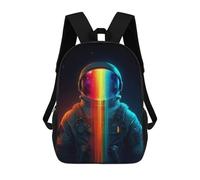 sinyumoney Rainbow Astronaut Space Art Mochilas Para Niños 17inch Mochila Escolar Mochila Escolar Impresa En 3D Para Niños De Primaria Y Secundaria