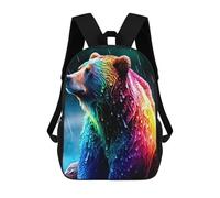 sinyumoney Rainbow Bear in The Rain Mochilas Para Niños Mochila Escolar Mochila Escolar Impresa En 3D Para Niños Estudiantes De Primaria Y Secundaria 17inch