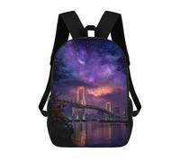 sinyumoney Rainbow Bridge Night Sky Mochila Escolar Para La Escuela Secundaria, Preparatoria, Universidad Y Viajes Para Niños/niñas/adolescentes 17inch