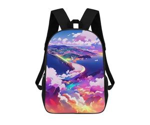 sinyumoney Rainbow Bridge Over Clouds Mochila Infantil, Mochila Escolar Para Niños, Mochila Escolar Infantil Con Estampado 3D De Dibujos Animados, Mochila De Gran Capacidad Para Niños Y Niñas 17inch