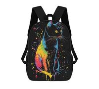 sinyumoney Rainbow Cat Art Mochila Escolar Mochilas Escolares Para Niñas Y Niños Mochila Con Bolsillo Mochila Escolar De Moda Para Niños 17inch