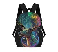 sinyumoney Rainbow Deer in Space Mochila, Mochila Escolar Impresa En 3D, Bolsa Para El Almuerzo Escolar, Mochila De Viaje, Mochila Para Amigos, Mochila Escolar Para Niñas Y Niños 17inch