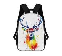 sinyumoney Rainbow Deer Watercolor Mochilas Impresas En 3D Para Niños, Mochila Escolar, Mochila De Moda Para Niños De Primaria Y Secundaria 17inch