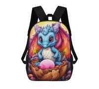 sinyumoney Rainbow Dragon Hatchling Mochila Escolar Para Niños Y Niñas, Mochila Informal De Viaje, Mochila De Gran Capacidad Para El Día A Día 17inch
