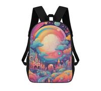 sinyumoney Rainbow Fantasy World Mochila Escolar Para Niñas Y Niños, Mochilas De Gran Capacidad, Mochilas Ligeras Para Niños Y Estudiantes 17inch