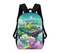 sinyumoney Rainbow Floating Islands Mochila Escolar Infantil Con Impresión 3D, Mochila Escolar Informal Para Niños De Primaria Y Secundaria 17inch