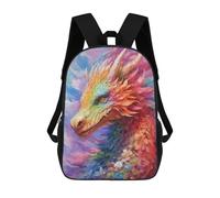 sinyumoney Rainbow Flower Dragon Mochila Infantil De 17 Pulgadas, Mochila Escolar Con Estampado 3D De Dibujos Animados Para Niños Y Adolescentes.