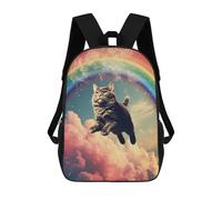 sinyumoney Rainbow Flying Cat Mochila Escolar Mochilas Escolares Para Niñas Y Niños Mochila Con Bolsillo Mochila Escolar De Moda Para Niños 17inch