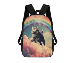 sinyumoney Rainbow Flying Cat Mochila Escolar Mochilas Escolares Para Niñas Y Niños Mochila Con Bolsillo Mochila Escolar De Moda Para Niños 17inch