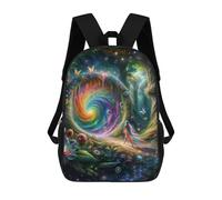 sinyumoney Rainbow Forest Portal Mochila Infantil De 17 Pulgadas, Mochila Escolar Con Estampado 3D De Dibujos Animados Para Niños Y Adolescentes.