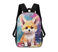sinyumoney Rainbow Fox Cub Art Print Mochila Escolar Resistente Al Agua Para Ordenador Portátil: Perfecta Para Viajes, Trabajo Y Uso Diario 17inch
