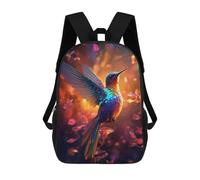 sinyumoney Rainbow Hummingbird in Flames Mochila Escolar Impresa En 3D Mochilas Informales Para Niños Mochila Escolar Impresa En 3D Para Niños De Primaria Y Secundaria 17inch