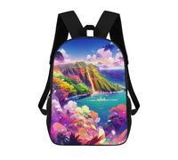 sinyumoney Rainbow Island Paradise Mochilas Escolares Impresas En 3D, Mochila Escolar Informal Para Niños, Mochila Escolar De Moda Para Estudiantes De Secundaria 17inch