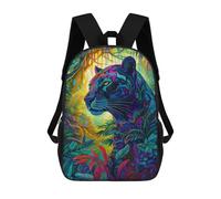 sinyumoney Rainbow Jaguar in Amazon Rainforest Mochilas Escolares Para La Escuela Secundaria, Preparatoria, Universidad Y Viajes Para Niños/niñas/adolescentes 17inch
