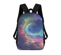 sinyumoney Rainbow Moonlit Sky Mochila Escolar De Moda, Mochila Para Material Escolar, Mochila Impermeable Informal Para Acampar, Aventuras Al Aire Libre Y Viajes Diarios 17inch