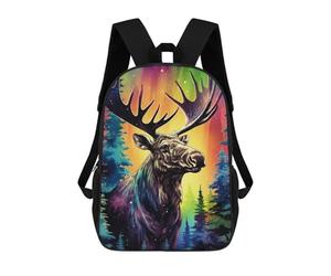 sinyumoney Rainbow Moose in Forest Mochilas Impresas En 3D Para Niños, Mochila Escolar, Mochila De Moda Para Niños De Primaria Y Secundaria 17inch
