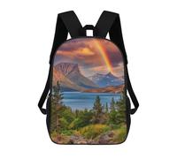 sinyumoney Rainbow Mountain Lake Scenery Mochila Escolar Impresa En 3D 17inch Mochilas De Moda Para Niños, Mochilas Escolares Para Niños De Primaria Y Secundaria