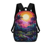 sinyumoney Rainbow Palm Forest Pathway Mochilas Escolares Para La Escuela Secundaria, Preparatoria, Universidad Y Viajes Para Niños/niñas/adolescentes 17inch
