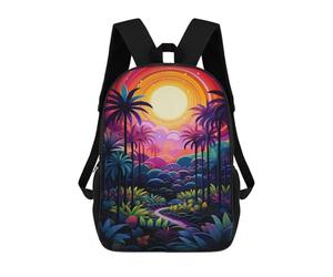 sinyumoney Rainbow Palm Forest Pathway Mochilas Escolares Para La Escuela Secundaria, Preparatoria, Universidad Y Viajes Para Niños/niñas/adolescentes 17inch