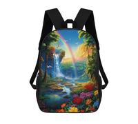 sinyumoney Rainbow Paradise with Waterfall Mochila Infantil, Mochila Escolar De Gran Capacidad Para Estudiantes, Mochila Para Libros, Mochila Para Niños, Niñas, Adultos Y Adolescentes 17inch