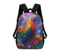 sinyumoney Rainbow Parrot Garden Mochila Escolar Infantil Impresa En 3D Para Niños, Mochila De Viaje De Alta Capacidad, Mochilas Para Libros De 17 Pulgadas Para Niños