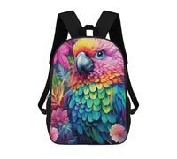 sinyumoney Rainbow Parrot in Paradise Mochila Escolar Impresa En 3D Para Niños, Mochila Escolar Informal De Moda Para Viajes Para Niños Y Estudiantes 17inch