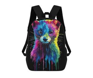 sinyumoney Rainbow Pop Art Ferret Portrait Mochila Escolar Grande, Ligera E Informal: Perfecta Para Viajes, Trabajo Y Uso Diario 17inch