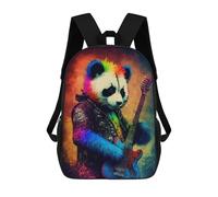 sinyumoney Rainbow Rockstar Panda Guitar Art Print Mochila Escolar, Bolso Resistente Para Portátil, Ideal Para Acampar, Aventuras Al Aire Libre Y Viajes Diarios 17inch