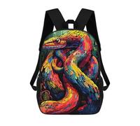 sinyumoney Rainbow Serpent in Forest Mochila Escolar Infantil Impresa En 3D Para Niños, Mochilas De Viaje, Bolsas Para Libros, Mochila Escolar Infantil 17inch
