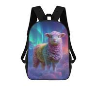 sinyumoney Rainbow Sheep in Aurora Sky Mochila Escolar Secundaria Informal Para Viajes, Mochilas Para La Escuela Secundaria, Para Acampar, Aventuras Al Aire Libre Y Viajes Diarios 17inch