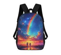 sinyumoney Rainbow Sky Fantasy Mochila Escolar Infantil De 17 Pulgadas, Impresa En 3D, Estilo Casual, Para Niños, Ideal Para Viajes, Como Mochila Escolar O Para Llevar Libros.