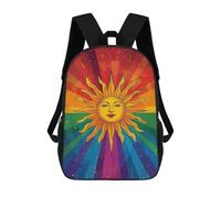 sinyumoney Rainbow Sun Art Print-1 Mochilas Impresas En 3D Para Niños 17inch Mochilas De Moda Informales Para El Día A Día, Bolsas De Viaje, Mochilas Informales Para Exteriores Para Niños Y Niñas