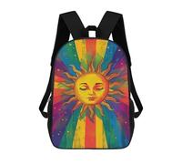 sinyumoney Rainbow Sun Art Print-2 Mochilas Infantiles Mochila Escolar Impresa En 3D Para Niños Mochilas De Viaje Bolsas Para Libros Para Niños 17inch Mochila Escolar