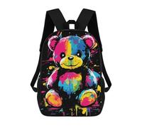sinyumoney Rainbow Teddy Bear Mochila Infantil, Mochila Escolar Impresa En 3D, Mochila Para Niños Y Niñas, Mochila Escolar Ajustable Para La Escuela Primaria 17inch