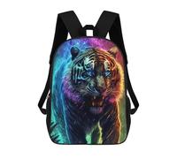 sinyumoney Rainbow Tiger in Flames Mochilas Impresas En 3D Para Niños, Mochila Escolar, Mochila De Moda Para Niños De Primaria Y Secundaria 17inch