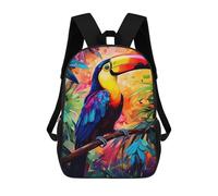 sinyumoney Rainbow Toucan in Paradise Mochila Escolar Infantil, Mochilas Impresas En 3D, Mochilas Escolares De Moda Para Niños De Primaria Y Secundaria 17inch
