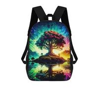 sinyumoney Rainbow Tree Reflections Mochila Escolar Para Niños Mochila Escolar Impresa En 3D Mochila Escolar De Moda Para Niños De Primaria Y Secundaria 17inch