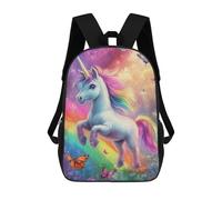 sinyumoney Rainbow Unicorn with Butterflies Mochila Escolar Infantil Impresa En 3D Para Niños, Mochilas De Viaje De Alta Capacidad, Bolsas Para Libros, Mochila Escolar Infantil 17inch