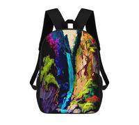sinyumoney Rainbow Waterfall in Fantasy Forest Mochilas Para Niños Mochila Escolar Mochila Escolar Impresa En 3D Para Niños Estudiantes De Primaria Y Secundaria 17inch