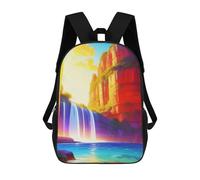sinyumoney Rainbow Waterfall Landscape Mochila Escolar Para Niñas Y Niños, Mochilas De Gran Capacidad, Mochilas Ligeras Para Niños Y Estudiantes 17inch