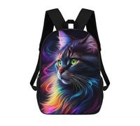 sinyumoney Rainbow Whiskered Cat Mochilas Infantiles Impresas En 3D, Mochilas De Moda Informales, Mochilas De Viaje Bonitas, Mochilas Informales Para Exteriores Para Niños Y Niñas 17inch